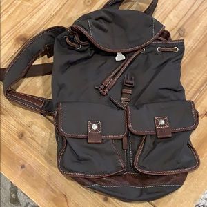Fossil backpack leather trim great used condition
